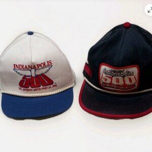 Indianapolis 500 Rope Hats mens 2 Vintage 1988 & 1992 Racing Trucker Snapback